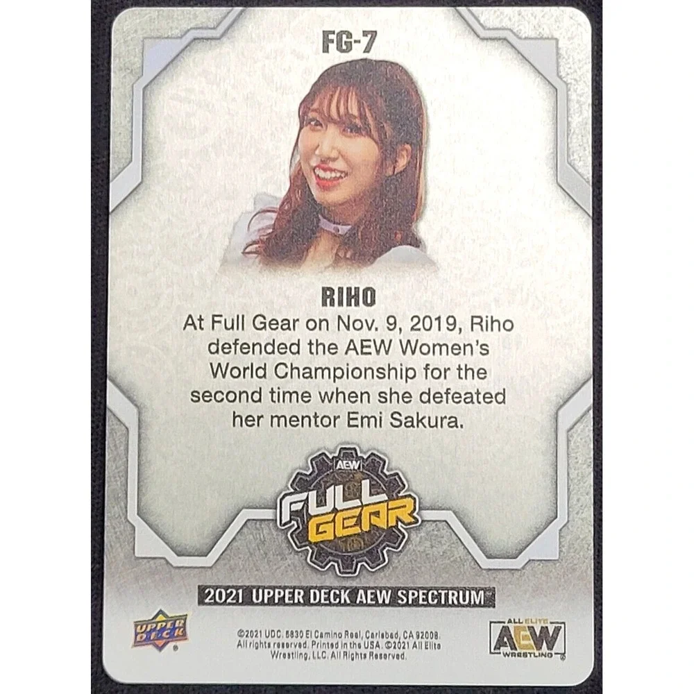 2021 UPPER DECK‎ AEW SPECTRUM  RIHO  FULL GEAR SP METAL CARD